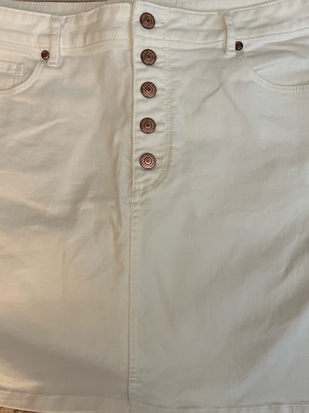Loft White Jean Skirt